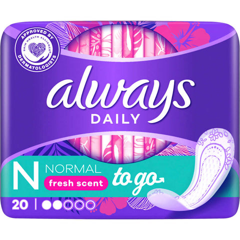 Always Normal To Go Pantyliners with fresh scent (20 count)
