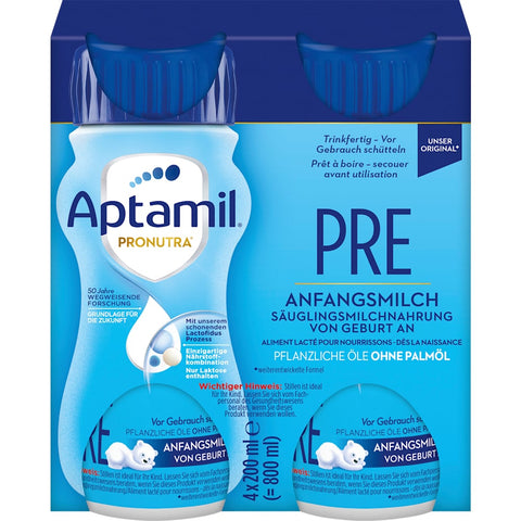 Aptamil Pronutra Pre lait infantile prêt à l'emploi dès la naissance (4x200 ml, 0,8 l)