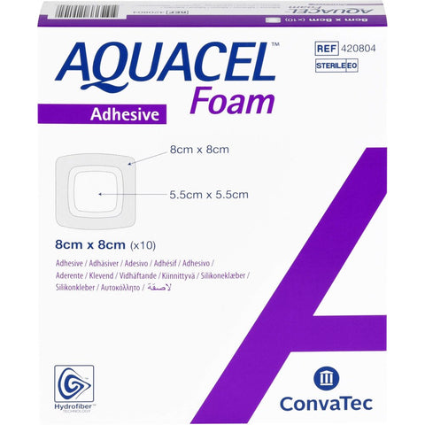 Aquacel Foam Haftverband 8x8 cm Wundverband (10 Stück)