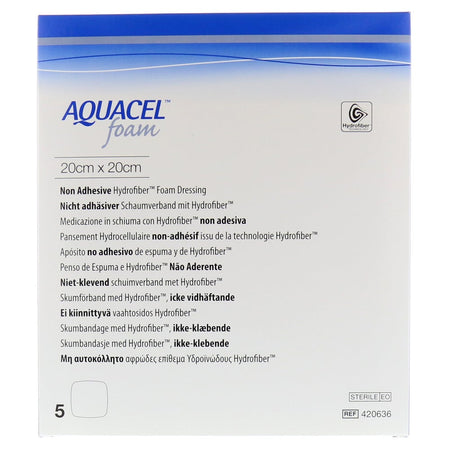 Aquacel Foam pansement non adhésif 20x20 cm (5 pièces)