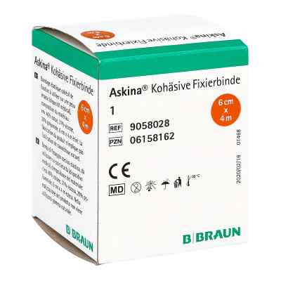 Askina bande de fixation cohésive (4 m x 6 cm, 1 pièce)