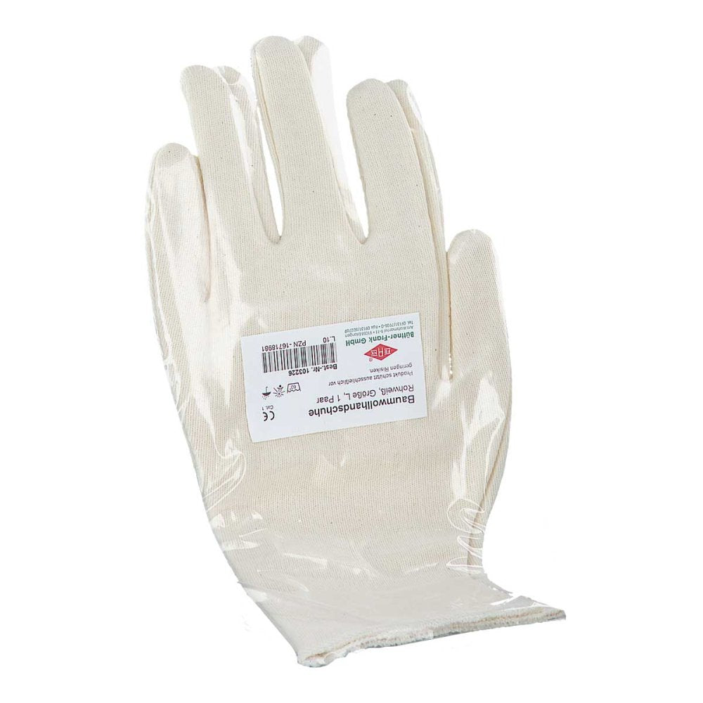 Büttner-Frank GmbH Gants en coton taille L blanc écru (1 paire)