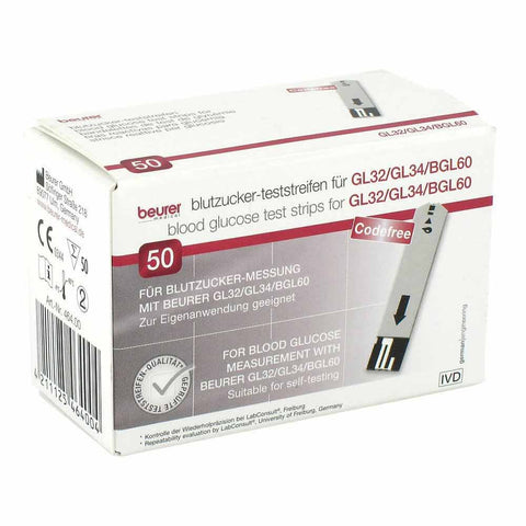Beurer Gl32/gl34/bgl60 bandelettes de test de glycémie (50 pièces)