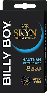 BILLY BOY préservatifs Hautnah extra lubrifié, sans latex, largeur 53 mm, 8 pièces