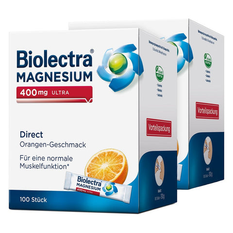 Biolectra Magnesium 400 mg Doppelpack (2 x 100 Sticks)