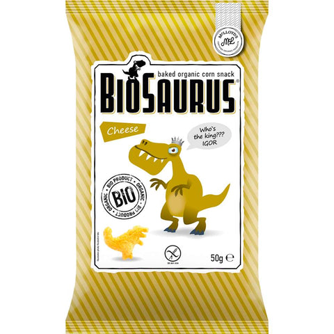 BioSaurus Kindersnack, im Ofen gebackener Mais mit Käse, ab 3 Jahren (50 g)