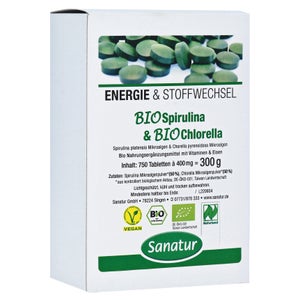 Sanatur Biospirulina & Biochlorella 2in1 comprimés (750 pièces)