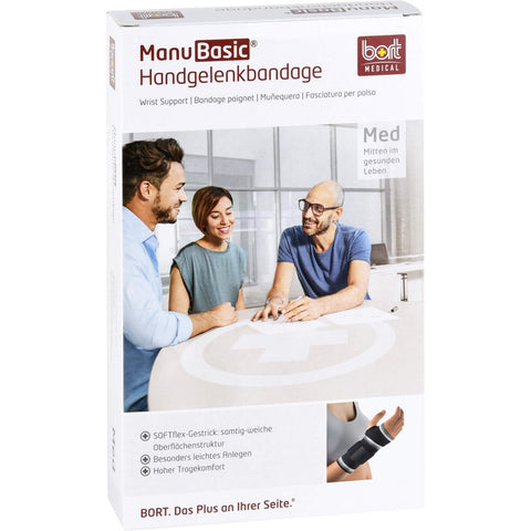 Bort Manubasic bandage gauche medium noir (1 pièce)