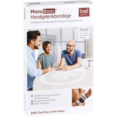 Bort Manubasic Handgelenkbandage rechts extragroß silber (1 Stück)