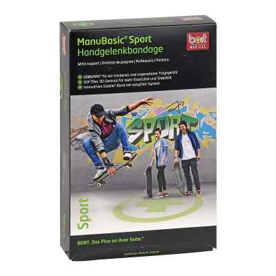 Bort ManuBasic Sport bandage gauche large noir/vert (1 pièce)