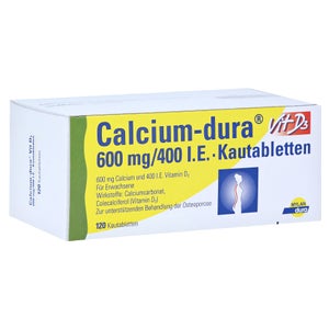 Calcium DURA Vit D3 600 mg/400 I.E. comprimés à croquer (120 pièces)
