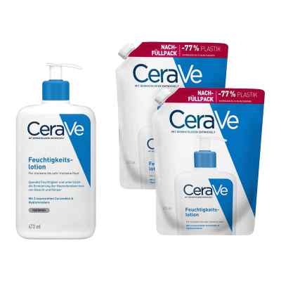 CeraVe Lotion hydratante + 2x recharge (473 + 473 ml)