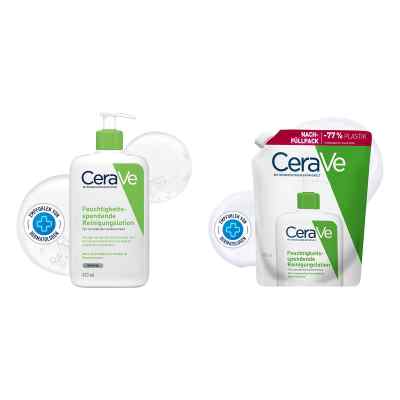CeraVe Feuchtigkeitsspendende Reinigungslotion + Nachfüllpackung (473+473 ml)