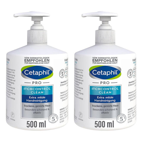 Cetaphil PRO ItchControl Clean nettoyant pour les mains extra doux (2x500 ml)