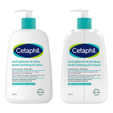 Cetaphil Nettoyant doux lissant SA + Lotion SA (2x 236 ml)