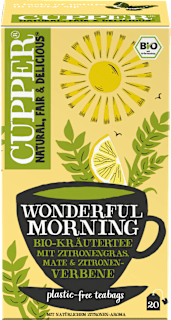 Cupper tisane aux herbes 'Wonderful Morning' à la citronnelle, au maté et à la verveine citronnée (20 sachets), 35 g