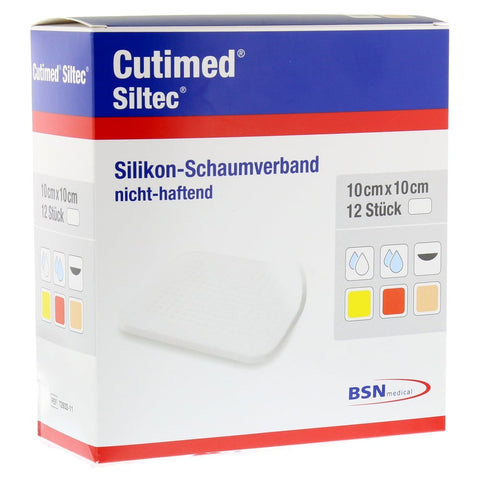 Cutimed Siltec Schaumverband 10x10 cm (12 Stück)