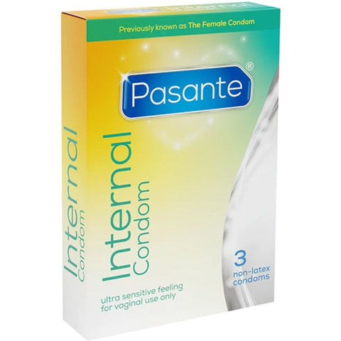 Pasante Internal Condom Femidom, latexfreie Frauenkondome (3 Stück)
