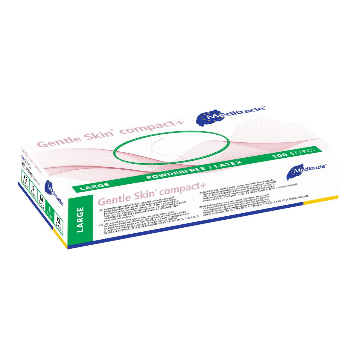 Meditrade Gentle Skin® gants en latex compact+ jetables (100 pièces)