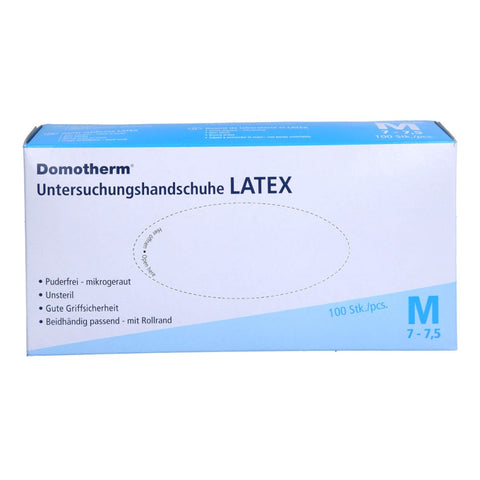 Domotherm Gants d'examen latex non stériles sans poudre M bleu (100 pièces)