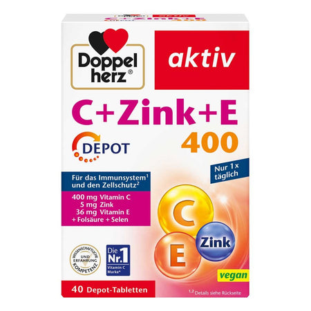 Doppelherz C + Zink + E Depot comprimés (40 pièces)