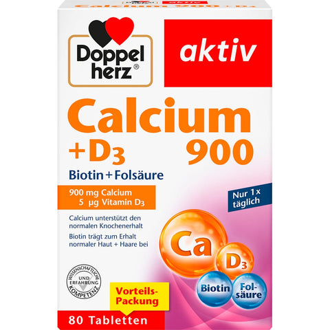 Doppelherz Calcium 900 + D3 comprimés (80 pièces, 205,6 g)