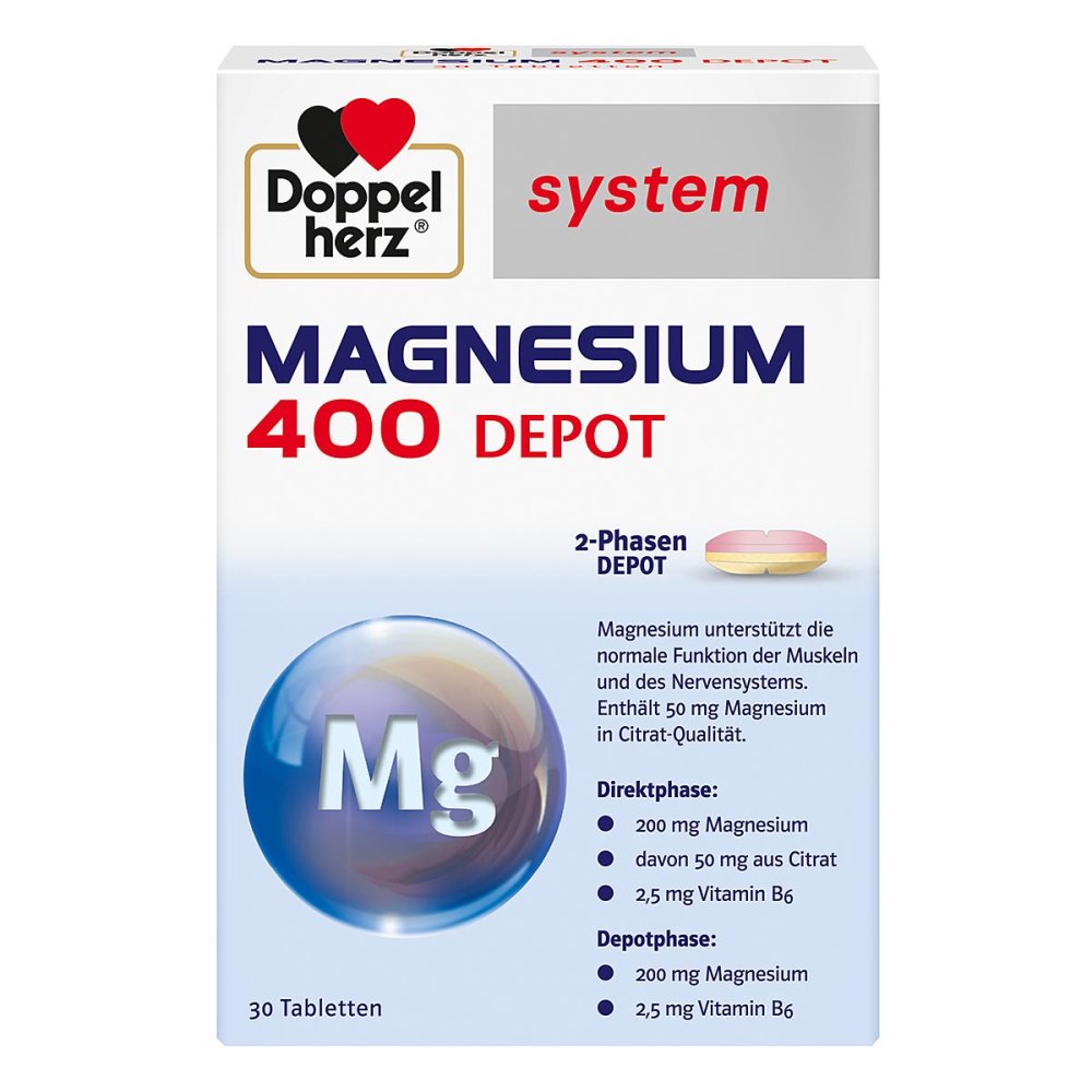 Doppelherz Magnesium 400 Depot system comprimés (30 pièces)