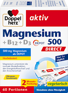 Doppelherz Magnesium 500 Direkt Beutel (60 Beutel, 96 g)