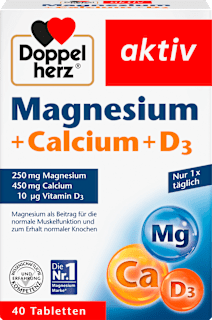 Doppelherz Magnesium + Calcium + Vitamin D3 Tabletten (40 Stück, 79,2 g)