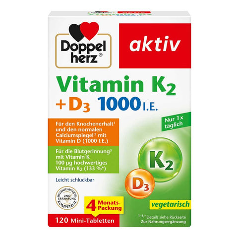 Doppelherz Vitamine K2+D3 1000 IE Tabletten (120 Tabletten)