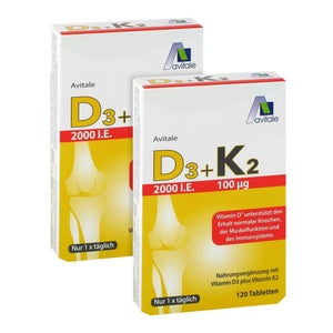 Avitale Vitamin D3+K2 2000 I.E. (2x120 Tabletten)