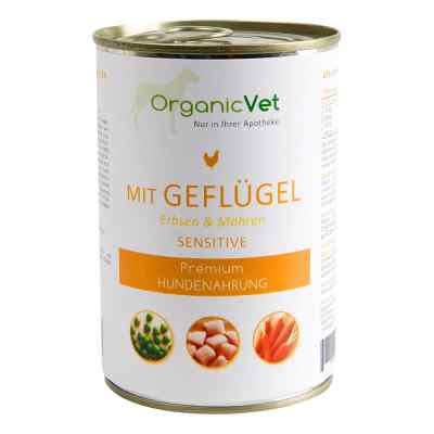 organicVet Alimentation en boîte pour chien sensible à la volaille (400 g)