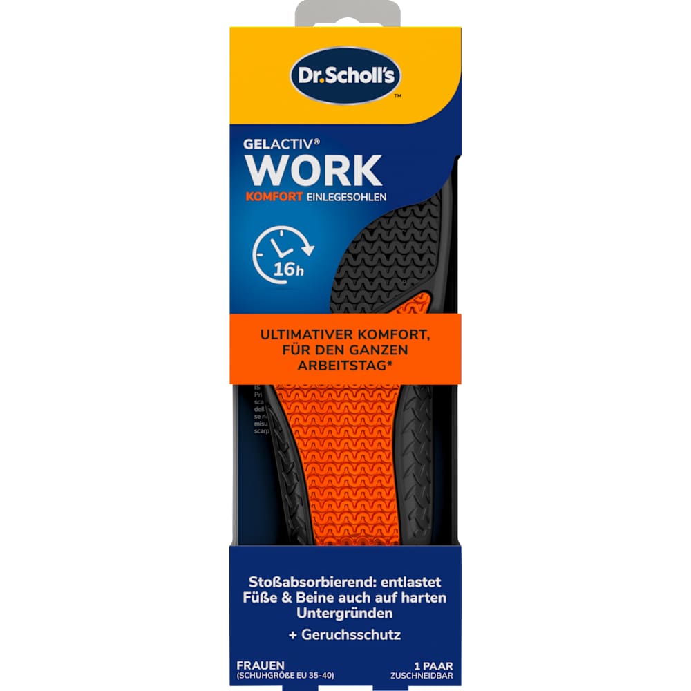 Scholl GelActiv Work semelles intérieures, pointure 35,5-40,5 (2 pièces)