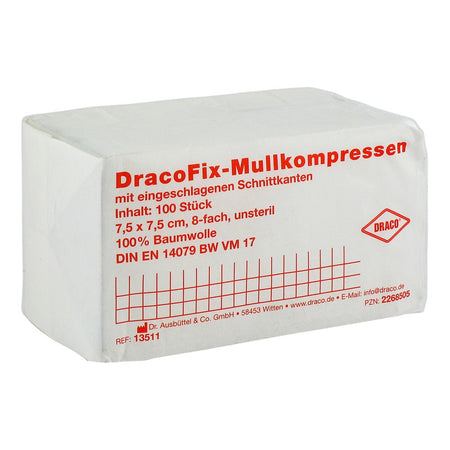 Dracofix compresses opératoires 7,5x7,5 cm non stériles 8 plis (100 pièces)