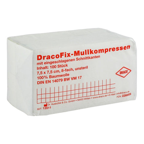 Dracofix Operationskompressen 7,5x7,5 cm unsteril 8-fach gefaltet (100 Stück)
