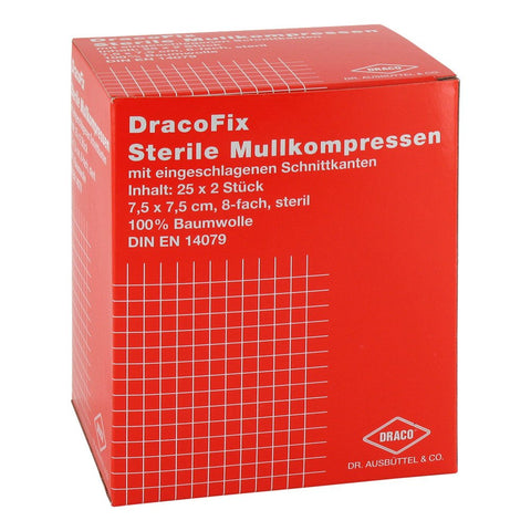 Dracofix Peel Kompressen 7,5x7,5 cm steril 8-fach (25x2 Stück)