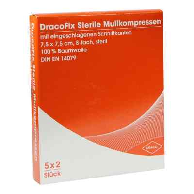 Dracofix Peel compresses 7,5x7,5 cm stériles 8 plis (5x2 pièces)