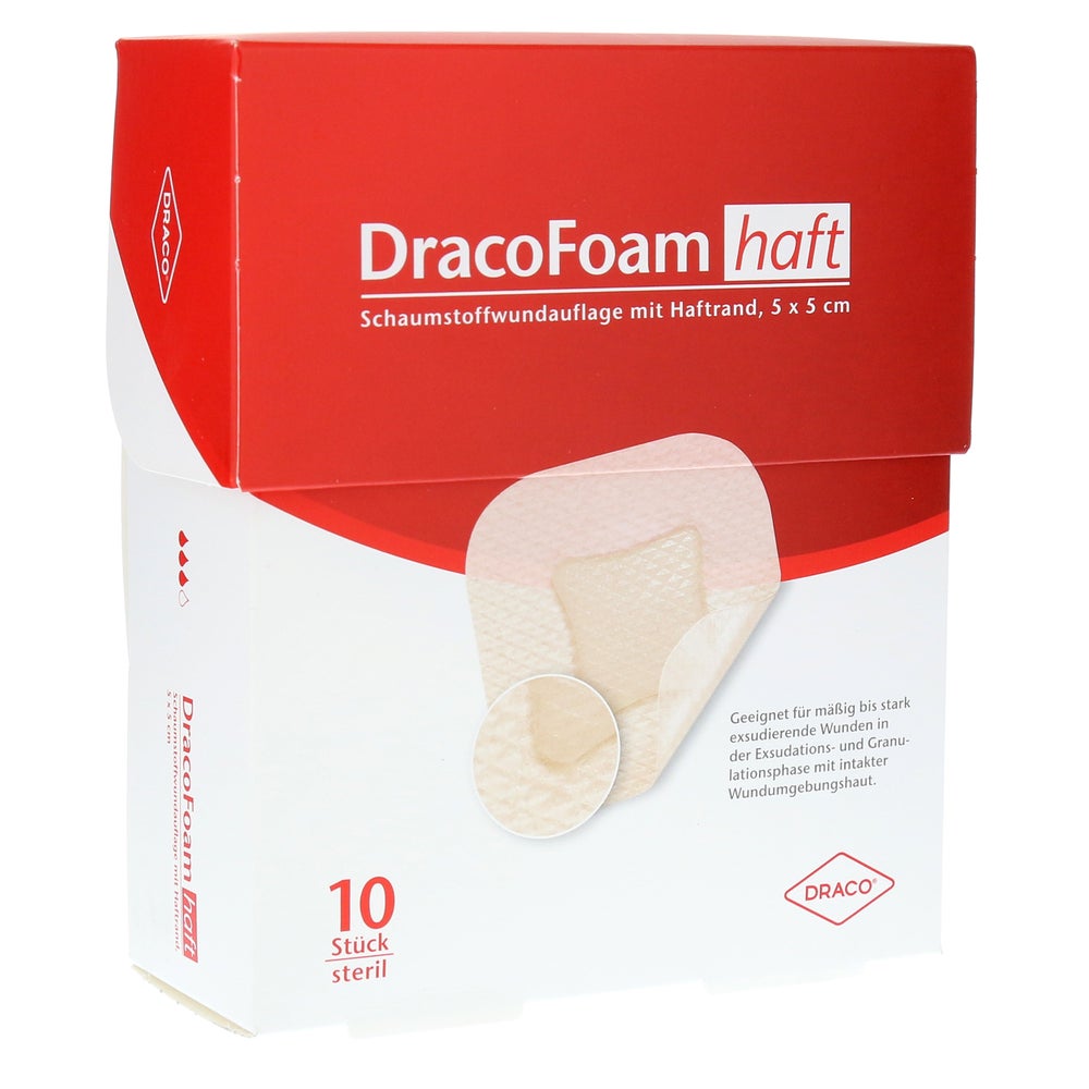 Dracofoam pansement en mousse adhésif (5x5, 10 pièces)