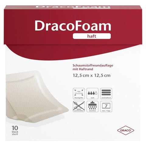 Dracofoam Haft pansement en mousse adhésif (12,5 x 12,5 cm, 10 pièces)