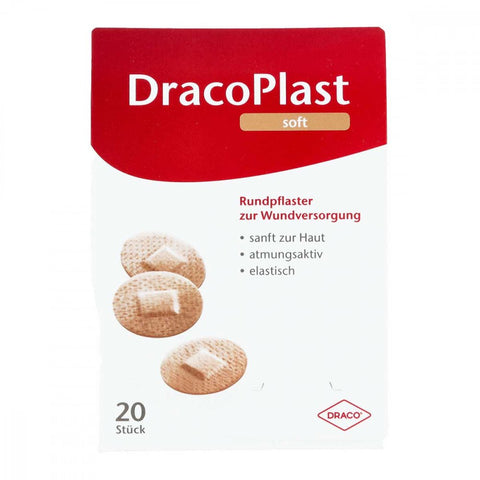 Dracoplast Soft Wundpflaster rund hautfarben 2,2cm (20 Stück)