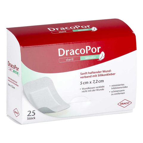Dr. Ausbüttel Dracopor Sensitiv 5 x 7,2 cm steril mit Silikonhaftrand (25 Stück)