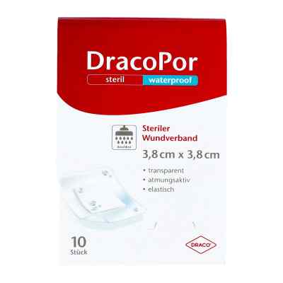 Dracopor wasserdichter Verband 3,8x3,8 cm steril (10 Stück)