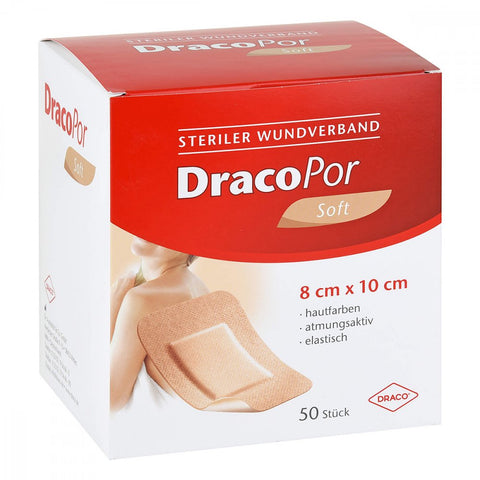 Dracopor Wundpflaster 8x10 cm steril hautfarben (50 Stück)