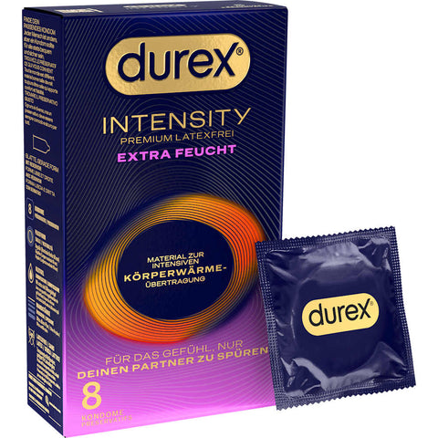 Durex Intensity Extra lubrifié, largeur 56 mm, 8 pièces