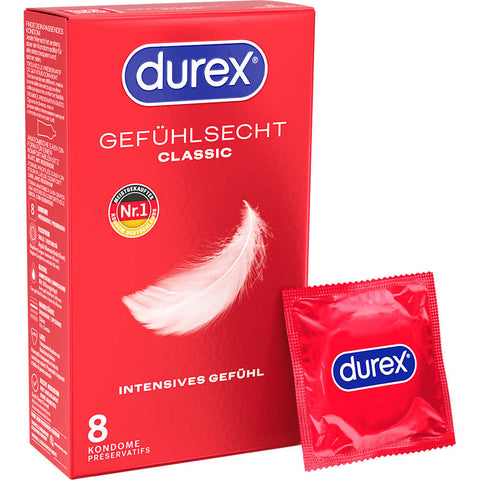 Durex Gefühlsecht Classic préservatifs (largeur 56 mm, 8 pièces)