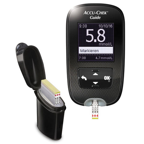 ACCU-CHEK® Guide mmol/l + Teststreifen + FastClix Lanzetten (1 Stück)