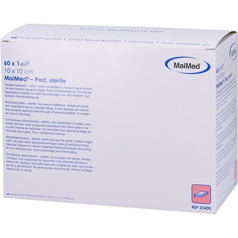 Compresses absorbantes 10x10 stériles (60 pièces)