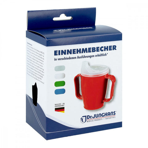 Dr. Junghans Medical GmbH Messbecher mit 2 Griffen + 2 Deckeln 4+12 mm blau (1 Stück)