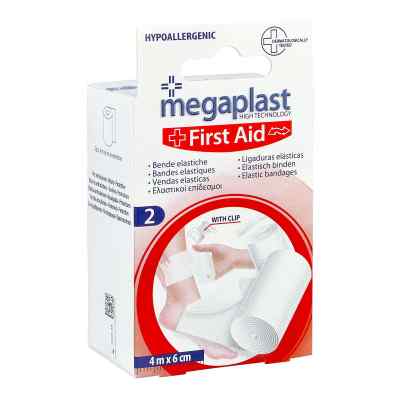 megaplast Bande élastique 6 cm x 4 m avec attache (2 pièces)