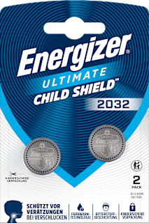 Energizer Pile bouton CR2032 Lithium Child Shield (2 pièces)